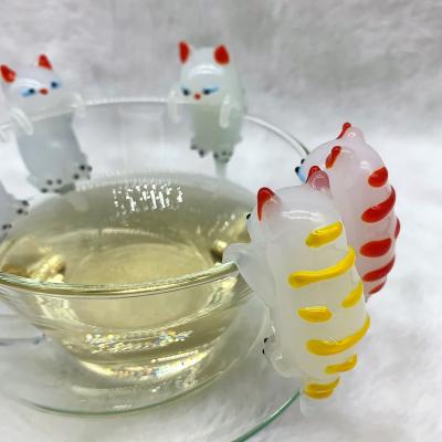 China Asian Glass Ornaments of Cat Figurine Design Hanging Toys for sale