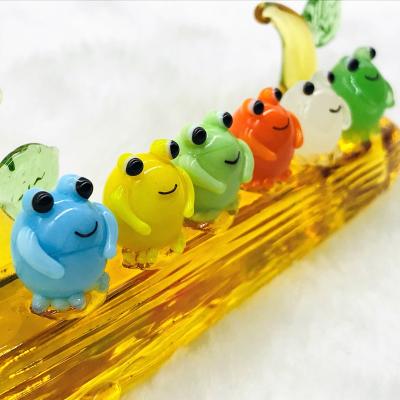 China Frogs Glass Sculpture Business Card Holder Cute Animal Decorative Murano Gifts for sale