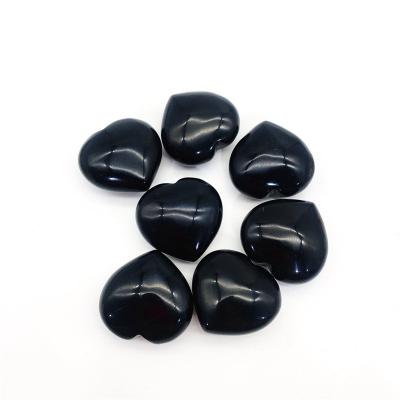 China Wholesale High Quality Natural Carved Semiprecious Heart Obsidian Crystal Black Heart Stones China Obsidian For Healing for sale