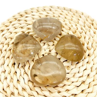 China 2022 China high quality competitive price hot selling natural smoky quartz heart fawn for gift for sale