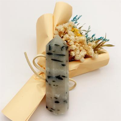 China China Wholesale Loose Gemstone Healing Green Tourmaline Dots Tower Kinder Crystals Crafts For Home Decoration for sale