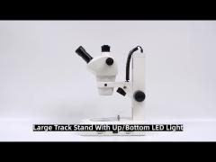 8x - 50x Trinocular Stereo Zoom Microscope with Track Stand LED Light A23.1501