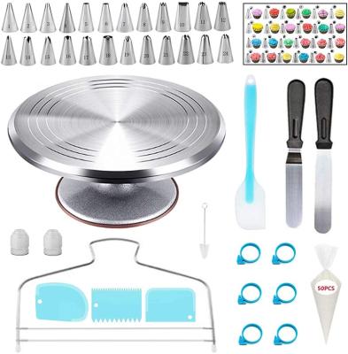 China Disposable Baking Set with Cake Turntable Set Decorating Supplies Baking Pastry Tools Baking Kit Accessories for sale