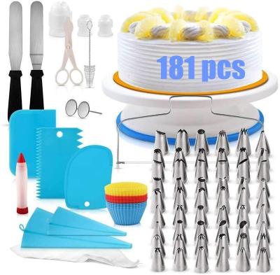 China Disposable Cake Decorating Supplies Baking Tool Turntable Kit Set Rack Equipment for sale