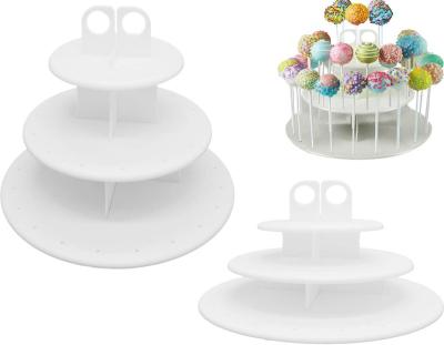 China Sustainable Hot Sales 3-Tier Amazon Pop Lollipop Cake Stand Round Cupcake Display Stand Rack for sale