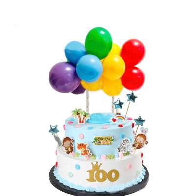 China Happy Birthday Cake Decoration 5inch Mini Latex Cake Topper Balloon Mini Confetti Balloon Round Shape Party Decoration for sale