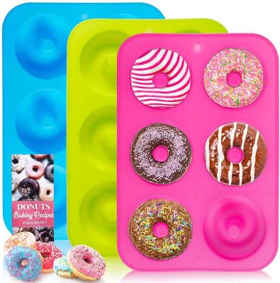 China 3pcs Food Grade Silicone Donut Mold Viable Non-Stick Donut Filters BPA Free Bagel Donuts Pan For Donut Mold for sale