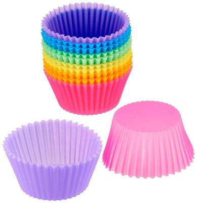 China Mini Silicone Pastry Muffin Molds Disposable Reusable Homemade Cupcake Liners Baking Cups for sale