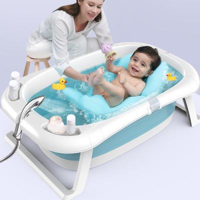 China Simple Design Collapsible Folding Baby Tubs , Plastic Foldable Baby Bath Wash Tub for sale