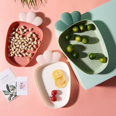 China Beautiful Shape BPA Free Serving High Quality Viable Food Plastic Dishes, Hot Selling Fruit Tray Plate Vegetable Container Nordic Style for sale