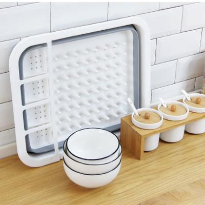 China Large Best Price Food Grade Silicone Dish Rack Dish Rack Design Viable New Kitchen Factory Folding Dish Rack for sale