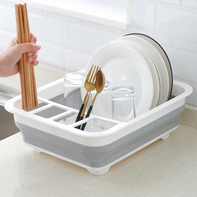 China Square Viable High Quality Plastic Rack Dish, Collapsible Folding Storage Dish Drainer Rack Dish Rack Kitchen for sale