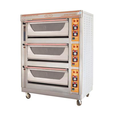 China HENGLIAN QL-6 High Capacity High Quality Commercial Kitchen 3 Deck Commercial Supply Cooking Gas Oven for sale