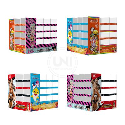 China Customized Logo Promotion Eco-friendly 1/4 POS Pallet Cardboard Display Corrugated Cardboard Cardboard Floor Rack At Walmart For Chips Crisp for sale