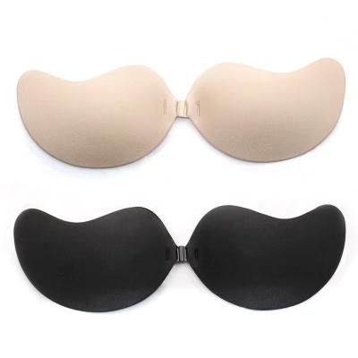 China Underwear Breast Lift and Adhesive Nipple Cover Form Bra Backless Sticky Sponge Strapless Reusable Shells Form Silicone Bra for sale