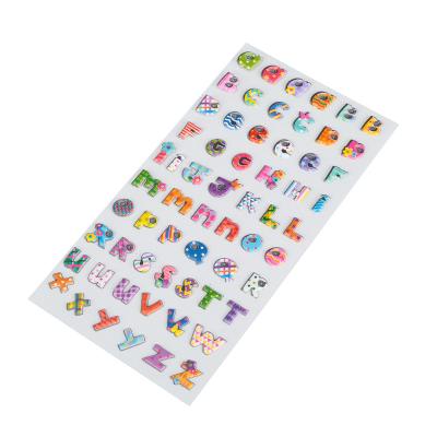 China Decorative Sticker Kids Cute Cartoon Puffy Sticker DIY Letter Adhesive Sticker for sale