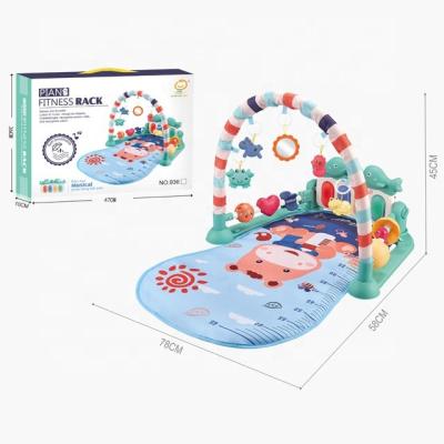 China Hot Selling Music Play Mat Cotton Rectangle Baby Portable Gym Toys And Lights New Design With Guardrail for sale