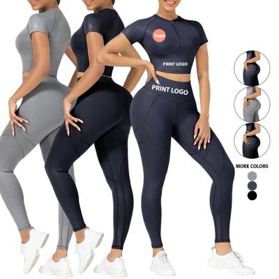 China 2021 Breathable High Flexibility Women Workout Sets Two Piece Yoga Sets Gym Equipments Sportswear for sale