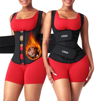 China 2021 Wholesale Antibacterial Belly Slimming Control Plus Size Waist Trimmer With Double Adjustable Belts Workout Body Shaper for sale