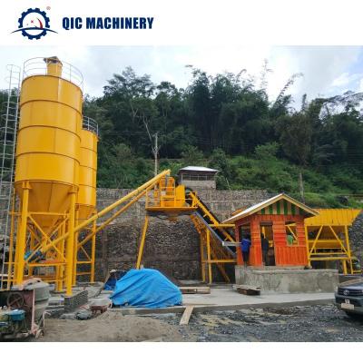 China Wet Mixed Automatic Complete Premixing Equipment Mini Concrete Batching Plant for sale