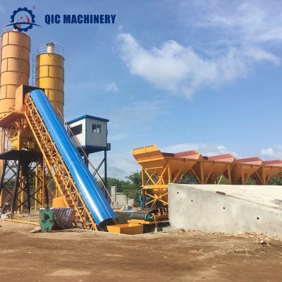 China Hzs60 Belt Conveyor Type Ready Mixed Precast Wet Mix Stationary Concrete Mixing Plant In China for sale