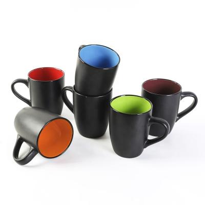 China Viable Private Logo Sublimation Ceramic Coffee Mug Plain Black Coffee Mug for sale