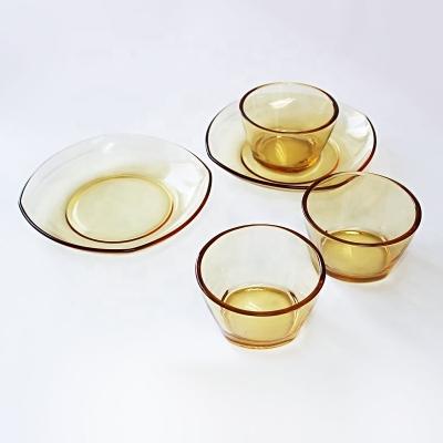 China High Sustainable Glass Bowl And Dish Set Borosilicate Glass Household Recycled Glass Dish for sale