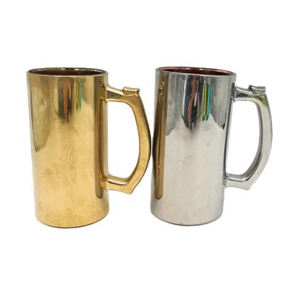 China New Classic/Postmodern Glass Beer Stein Mugs 16 oz, Beer Pint Glass Mug - for sale