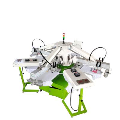 China Automatic Round Printing T Shirt 3 Color Screen Printing Machine For T Shirt Printing With 40*50cm Plates for sale