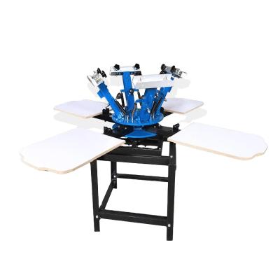 China Garment Printing Manual 4 Color 4 Station Portable Screen Printing Machine Fast Delivery for sale