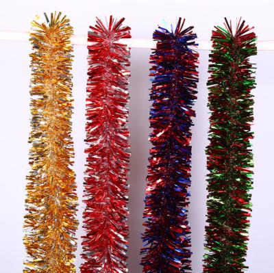 China Hot Selling 2.74 Meter Colorful PET Hanging Ribbon For Party Decoration Artificial Tinsel Garland for sale