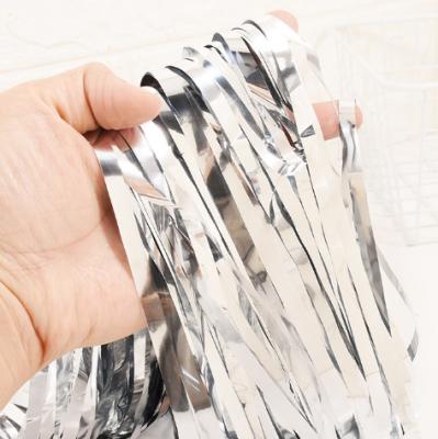 China Foil Hot Sale 210CM Sliver Rain Curtains For Party Decoration Backdrop Decoration Supplies Rain Curtains for sale