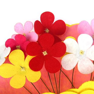 China Eco - Friendly Gifts DIY Flower Decoration 6 Pieces Flower Opens Felt Bouquets For Kindergarten Kids for sale