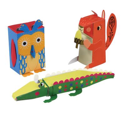 China Recycled Materials Make Your Own 3D Animals Craft Paper Set No Scissors Required Child Toy Set DIY 3D Animals for sale