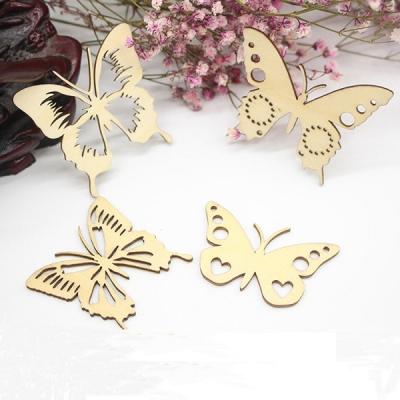 China Folk Art 20 Pieces Mini Laser Cuts Wood Shapes DIY Unfinished Wood Craft Card for Home Decoration for sale