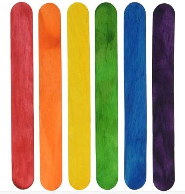 China Simple Colorful 18 Pieces Colorful Craft Stick Natural Jumbo Wooden Sticks For DIY Craft Creative Designs Jumbo Craft Sticks for sale