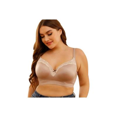 China Breathable 95H 100I Lightly Striped Wide Padded Straps Plus Size Bra Lift Up Plus Size Women's Bra for sale