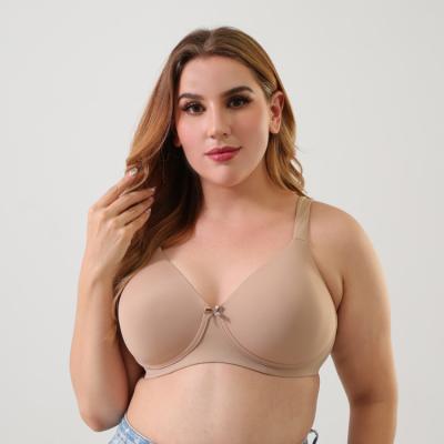 China One Piece Wide Straps Light Pad Smooth Back Full Cup Nude Women Plus Size T-shirt Bar Relieve Seamless Bra for sale