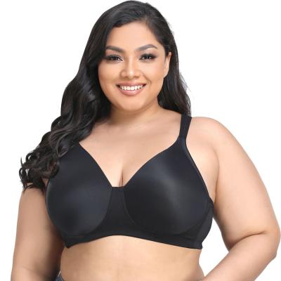 China Antibacterial full cup molded wireless women's T-shirt bra for oversized women 100E-125G plus size bra for sale