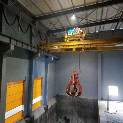 China Mini Electric Grab Bucket Crane 20 Ton For Scrap Metal Single Beam Factory for sale