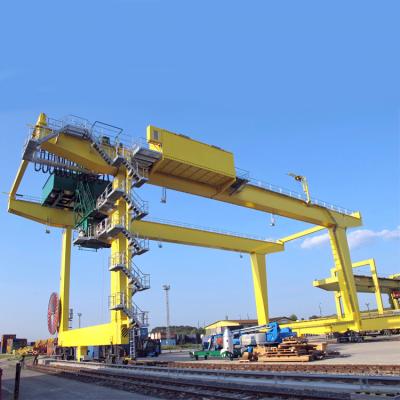 China Port Yard Container Gantry Crane Double Girder Movable Rail Mounted 18.2m Lift for sale