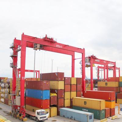 China Rtg Container Gantry Crane Portable Rubber Tyre Double Girder Crane 30.5-60T for sale