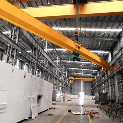 China 10T Single Girder Overhead Cranes With Wire Rope Electric Hoist And Remote Control for sale