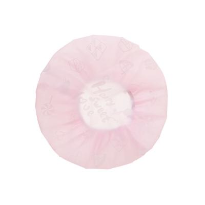 China Reusable Waterproof Plastic Shower Reusable Elastic Band Hair Cap For Women, Let Us See Funny, Sweet Honey Love for sale