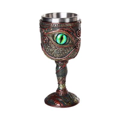 China The Unbreakable Eye of the Dragon Mystical Fantasy Chalice 7oz Wine Goblet with Removable Stainless Steel Beer Cup Mug for sale