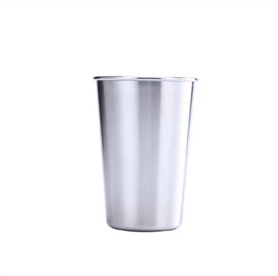 China Amazon Ounce 304 Stainless Steel Shatterproof Beer Mug Portable Pint Cups Unbreakable Tumblers Matel Drinking Glasses For Party for sale