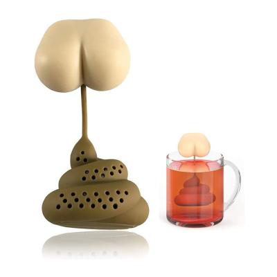 China WITH LID Funny Loose Leaf Tea Infuser Ball Food Grade Silicone Stool Shape Hot Tea Infuser Tea Strainer Ball Filter for sale