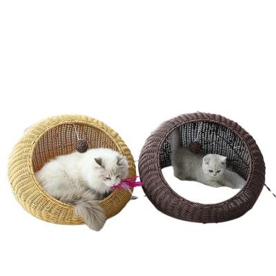 China Handwork Waterproof Indoor Rattan Bedroom Bed Pet Nest Pet Quality Small Pet Room for sale