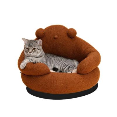 China Breathable Bear Hug Cat Sofa Bed Non-slip With Removable Inner Beds Cat Nest Puppy Bed Camas Para Mascotas De Protector Dog for sale