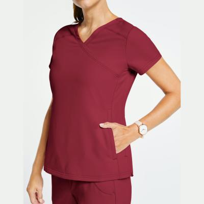 China Scrub Medical Top Short Sleeve Scrubs Spandex Scrubs Medical Scrubs Nurse Uniform for sale